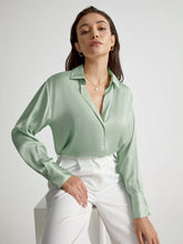 Satin Relaxed Fit Button Up Shirt